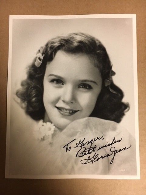 Gloria Jean Lovely Vintage 8x10 Signed Photo Poster painting Auction House COA**