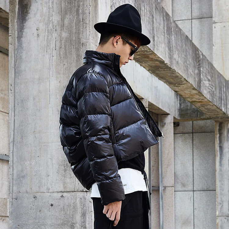 Clearance Fire-selling Short Versatile Casual Tops Cotton Clothing Glossy Cotton  Warm Jackets-dark style-men's clothing-halloween
