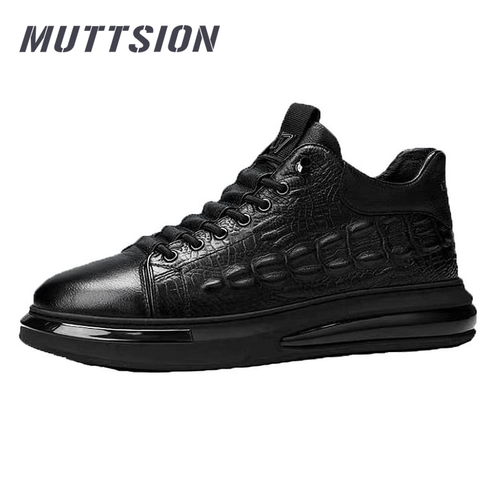 MUTTSION Black Alligator Pattern Skate Shoes MUTTSION.COM MUTTSION
