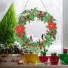 5D DIY Special Shaped Diamond Painting Christmas Hanging Wreath With Lamp String Kit