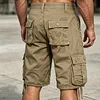 Men's Cotton Cargo Shorts - Tactical Utility Shorts With Button Pockets And Adjustable Hem by Inlyline