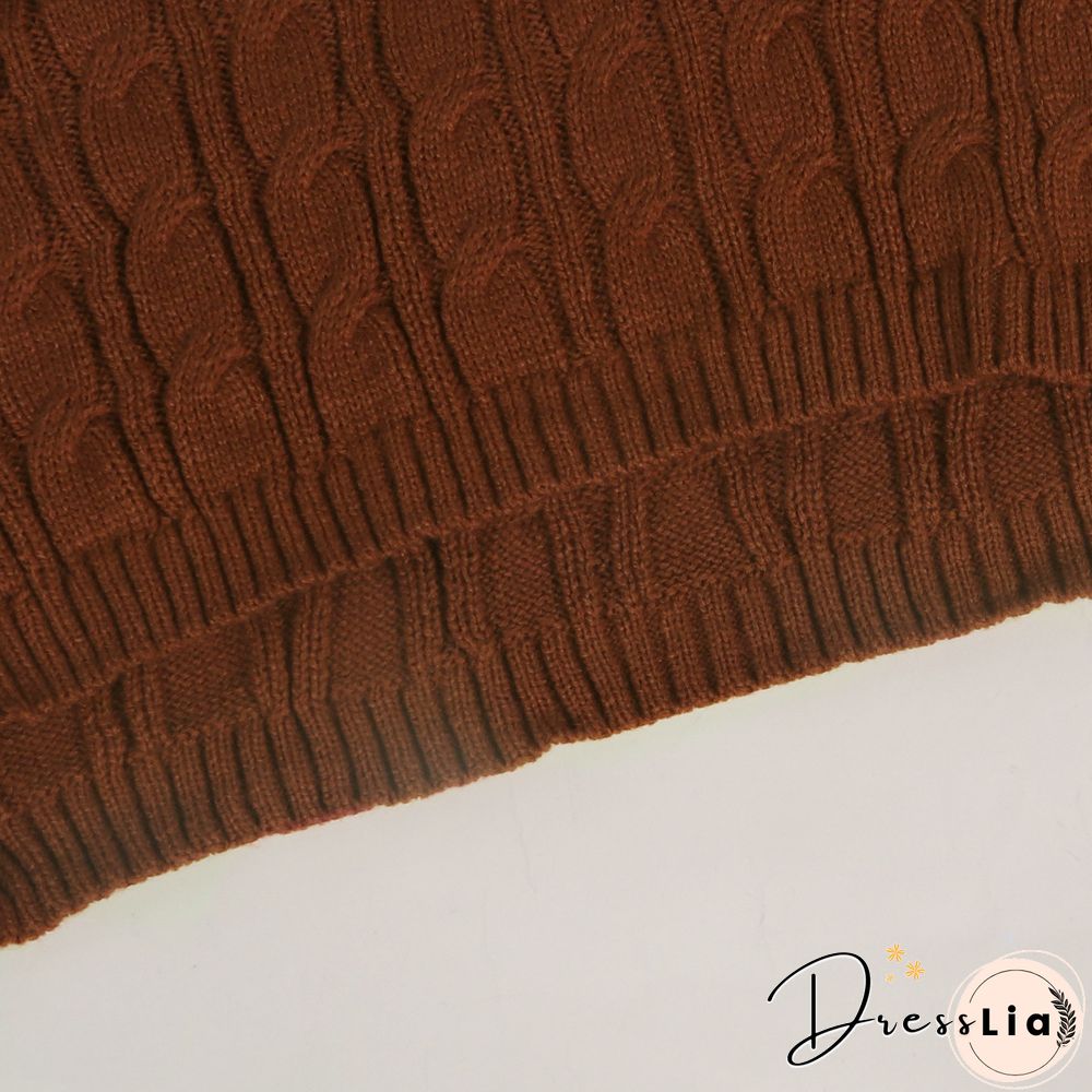 Solid Color Turtleneck Bat Sleeve Sweater Crop Top