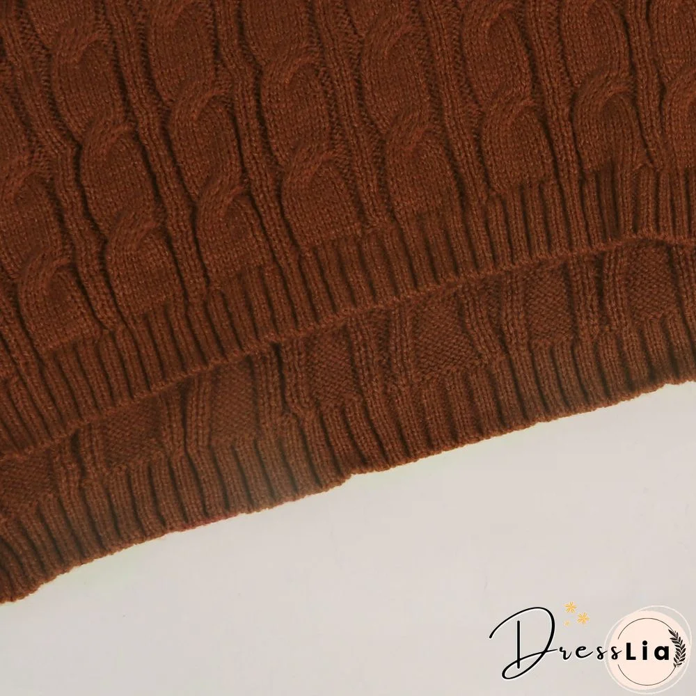 Solid Color Turtleneck Bat Sleeve Sweater Crop Top