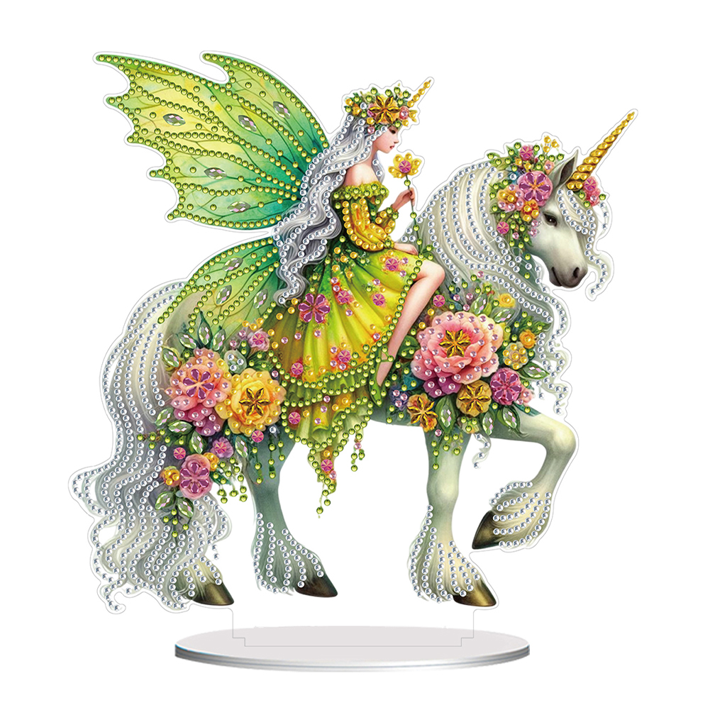 Acrylic Special Shape Unicorn Fairy 5D DIY Diamond Painting Desktop Ornament