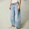 Gioiacombo&trade; Nuovi jeans a gamba larga retr&ograve; alla moda da donna