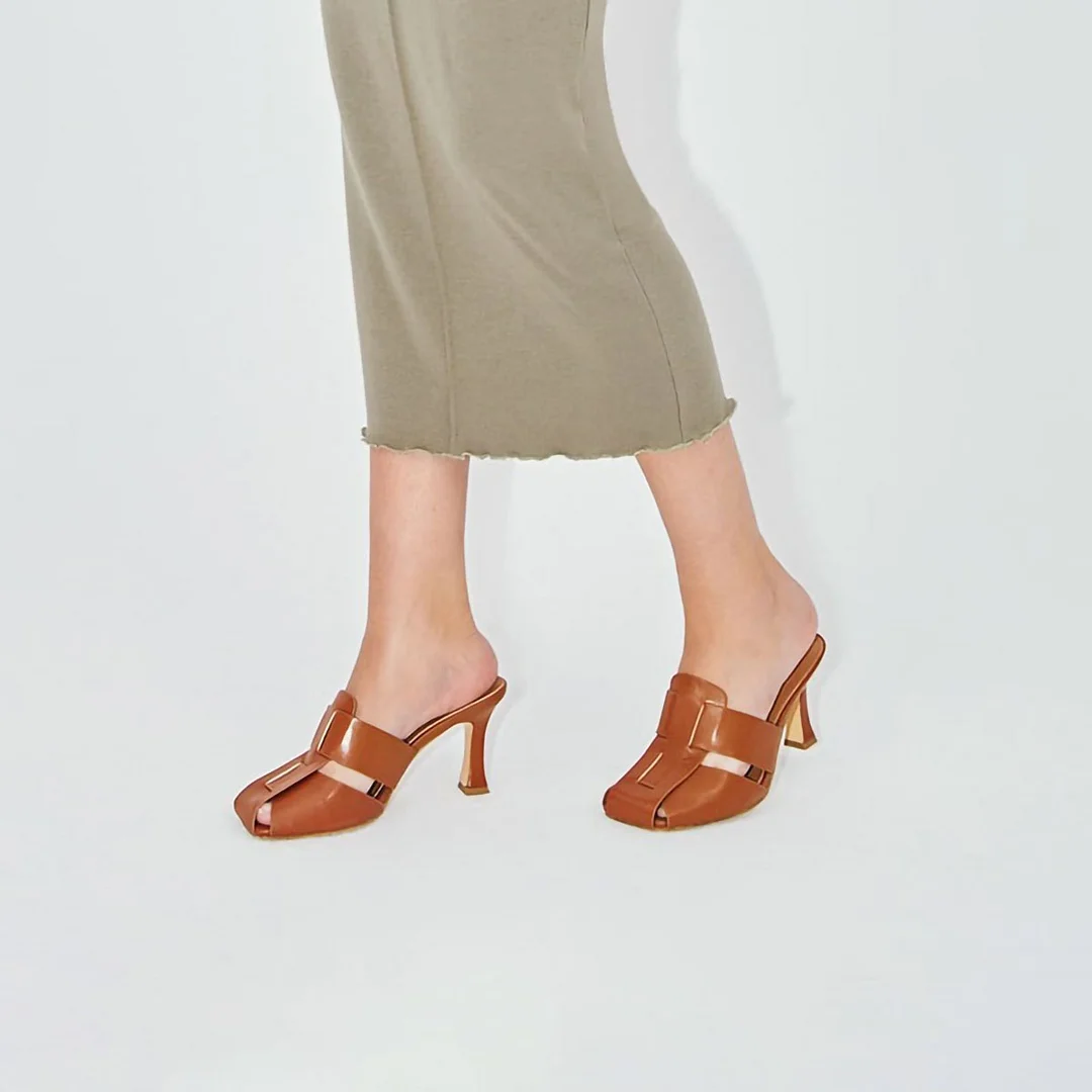 Letclo™ 2021 New Summer Fashion Woven Upper Mid-heel Heels letclo Letclo