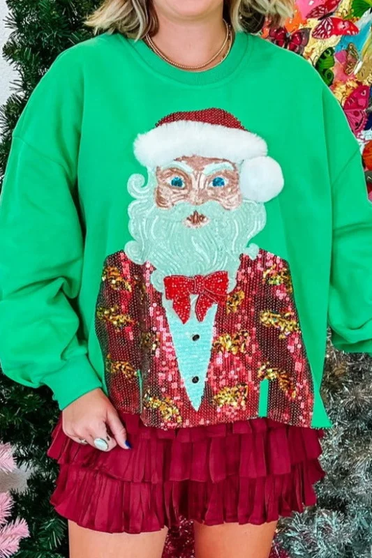 Casual Christmas sequined sweatshirt
