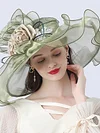 Women's Floral Bucket Hat Largr Brim Flower Decoration UV Protection Sun Hat