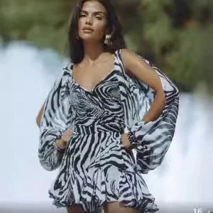 Nigikala Nigikala Women's New Solid Color Temperament Casual Mesh Long Sleeve Strap Bare Back Repair Short Dress