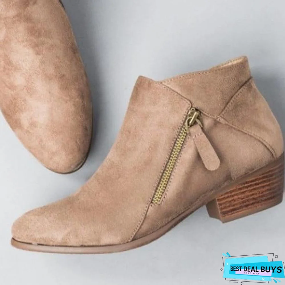 Spring/Autumn Slip-On Ankle Boots