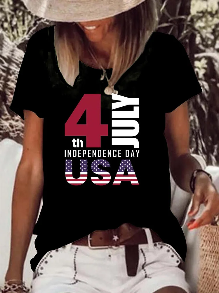American Independence Day Raw Hem Tee-Annaletters