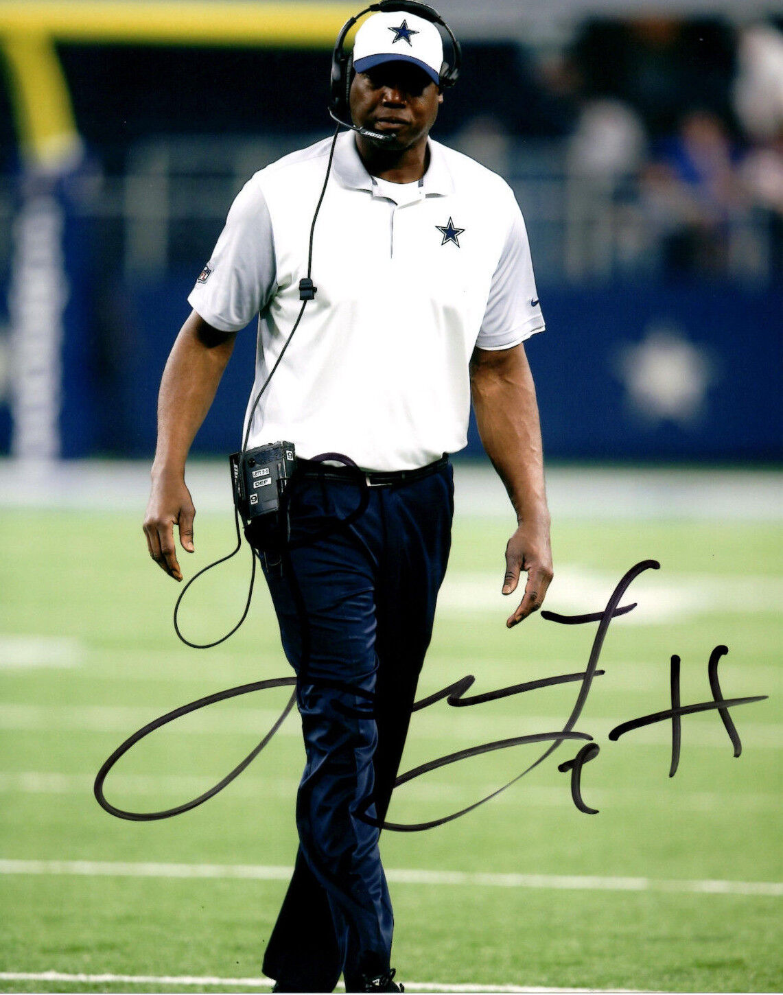 Leon Lett Dallas Cowboys hand auto signed football 8x10 Photo Poster painting Super Bowl Champ