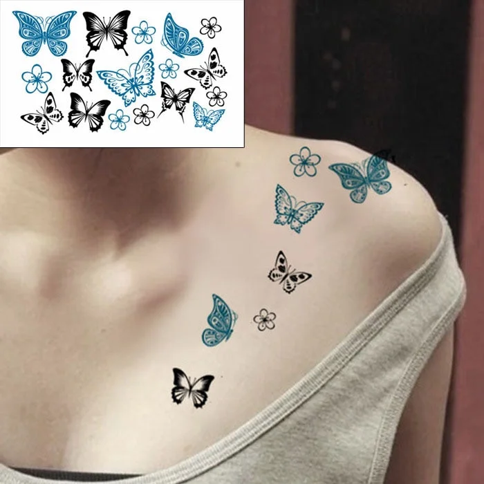 Tattoo Sticker Little Half Face Cat Element Small Animal Flower Water Transfer Temporary Fake Body Art Tatoo for Kid Girl Boy
