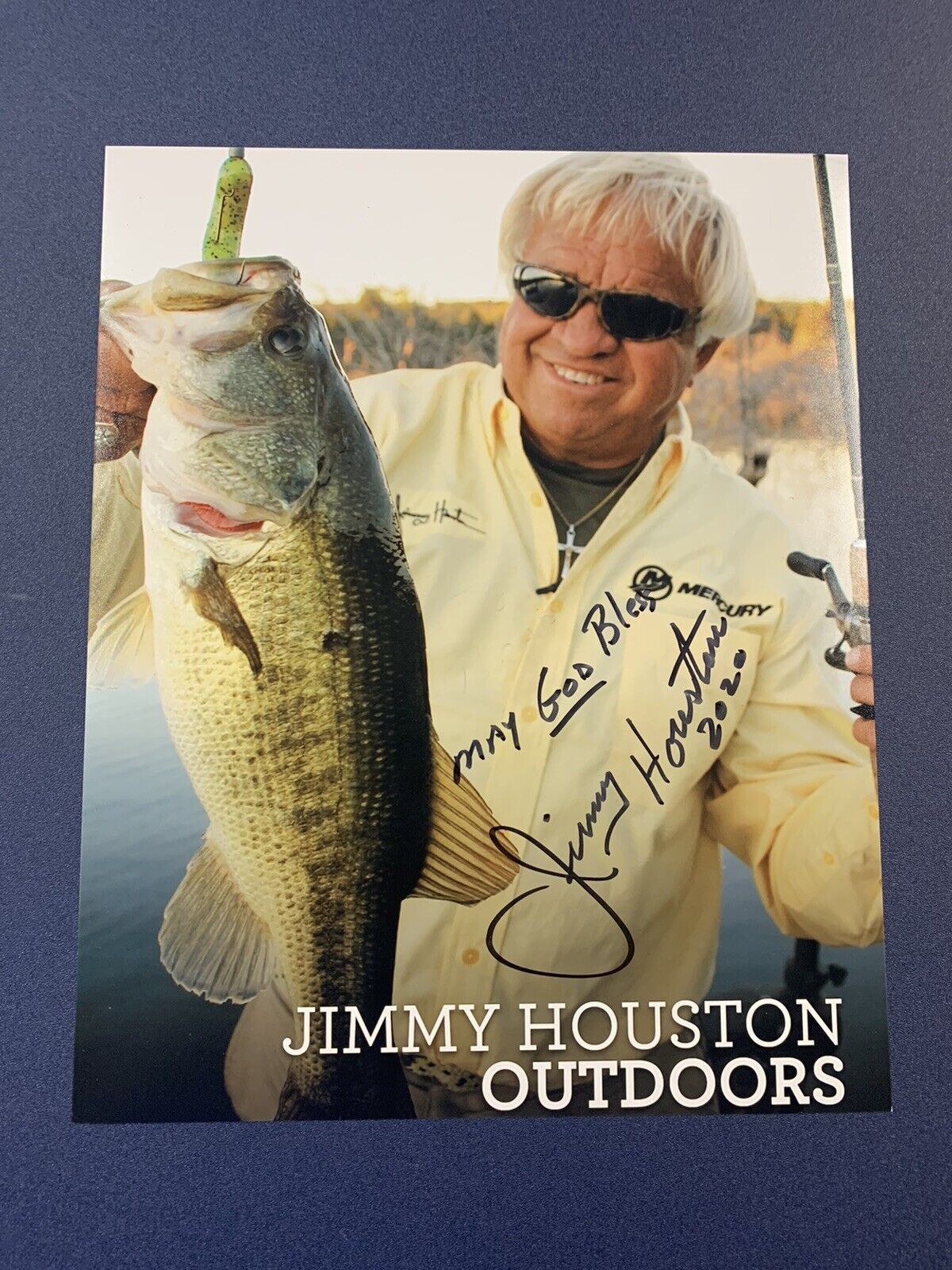 JIMMY HOUSTON SIGNED 8x10 Photo Poster painting LEGENDARY BASS FISHERMAN FISHING AUTOGRAPHED COA