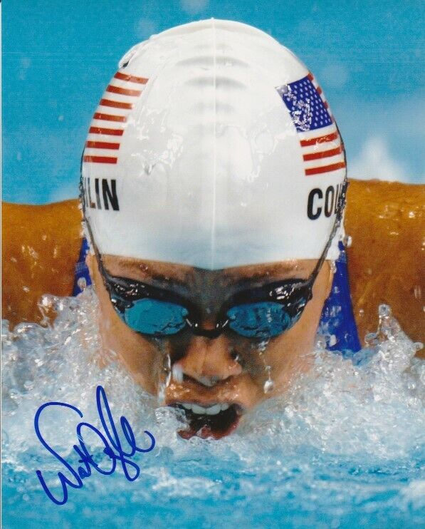 NATALIE COUGHLIN SIGNED USA SWIMMING 8x10 Photo Poster painting #1 OLYMPICS GOLD 100M BACKSTROKE