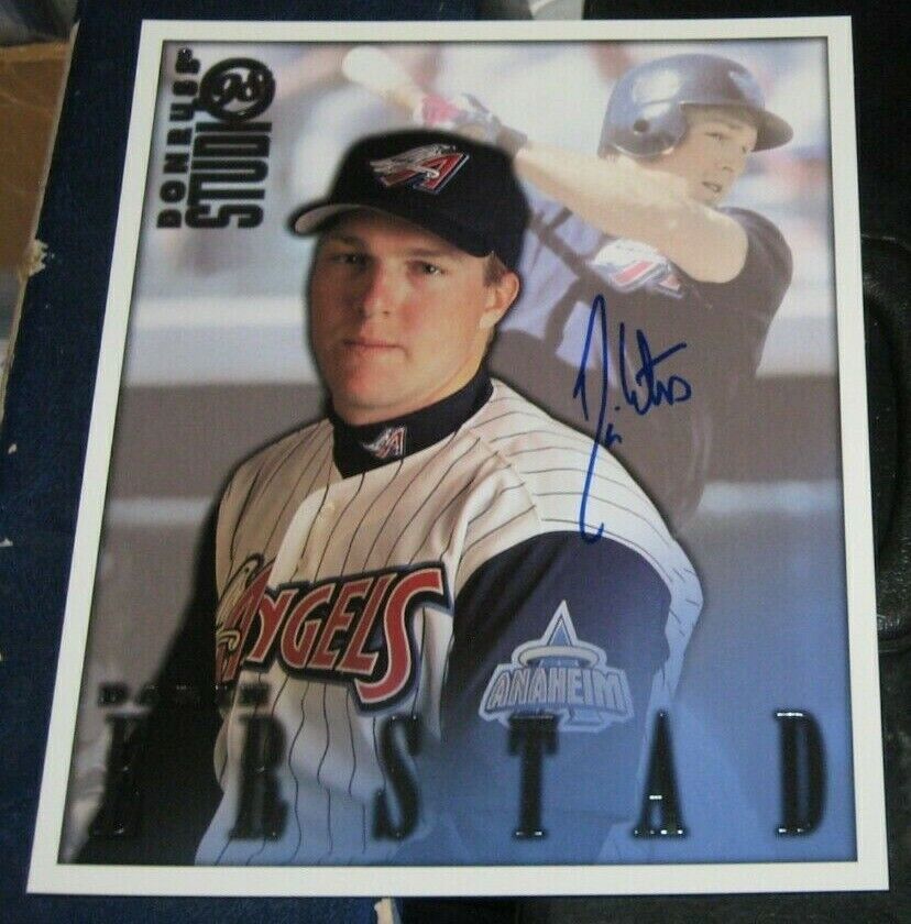 Darin Erstad Anaheim Los Angeles Angels SIGNED Donruss Studio 8x10 Jumbo Card