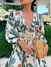 Irregular Clipping Long Sleeves Maxi Dresses