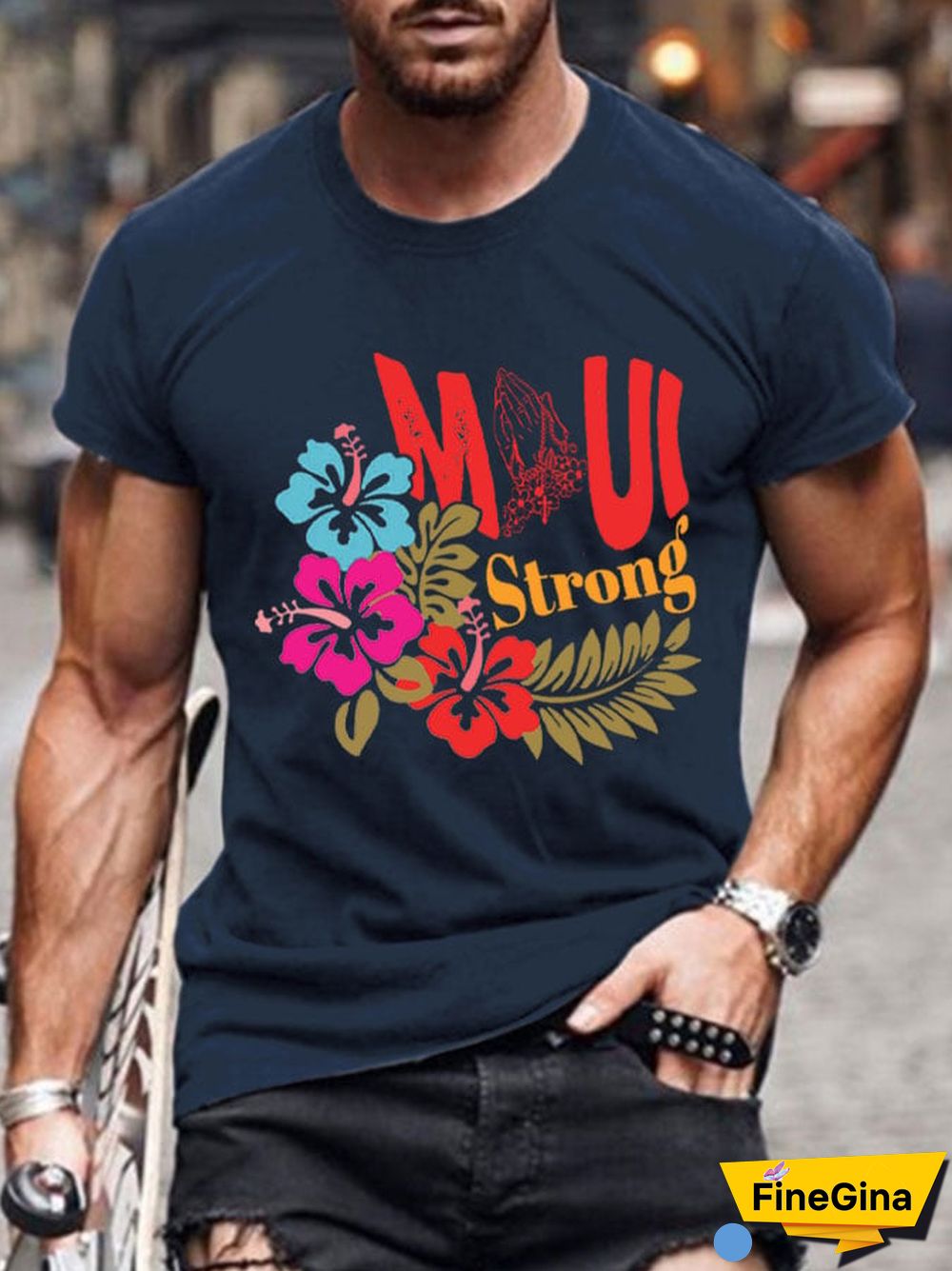Men's Maui Strong Round Neck Short Sleeve T-Shirt