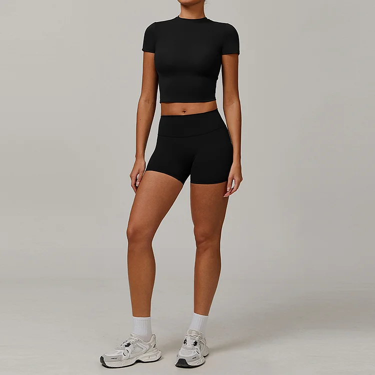 PASUXI Wholesale Women's High Waisted Yoga Pants Tops Set - Tummy Control 4-Way Stretch Activewear huanwei