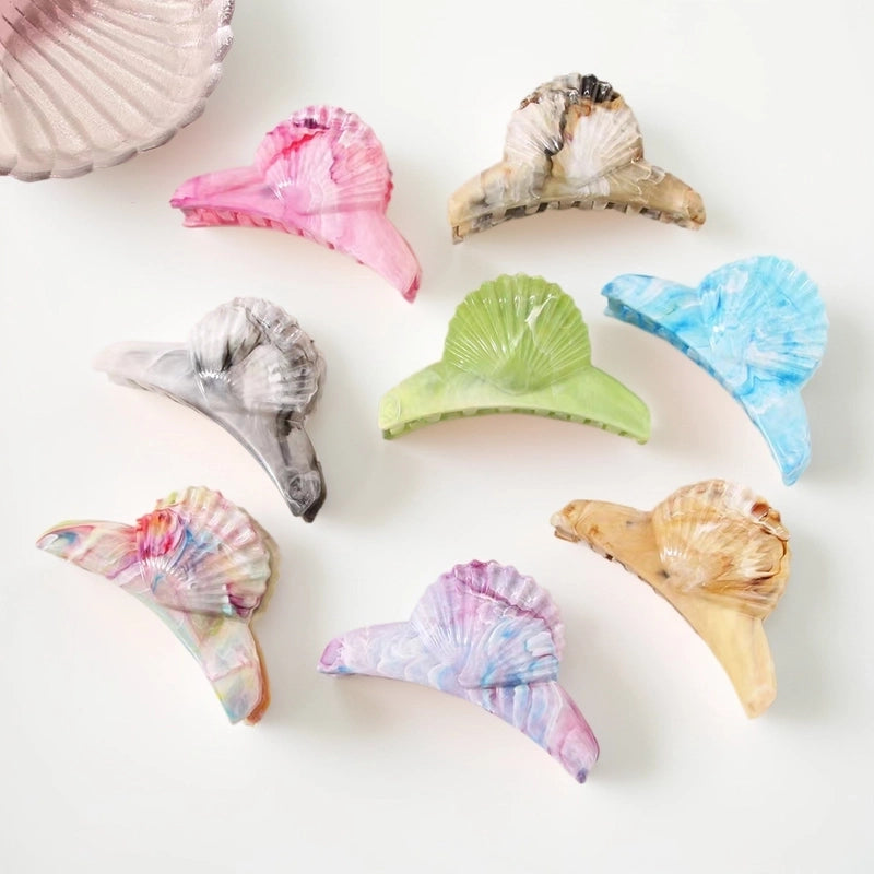 Women's Casual Minimalist Shell Rectangle Plastic Stoving Varnish Hair Claws4