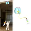 Interactive Cat Hanging Toys USB Charging Self-Play Pet Chase Toy Swing Feather Auto-Rebound Cat-Teasing Tool for Relieve Boredom Burn Energy