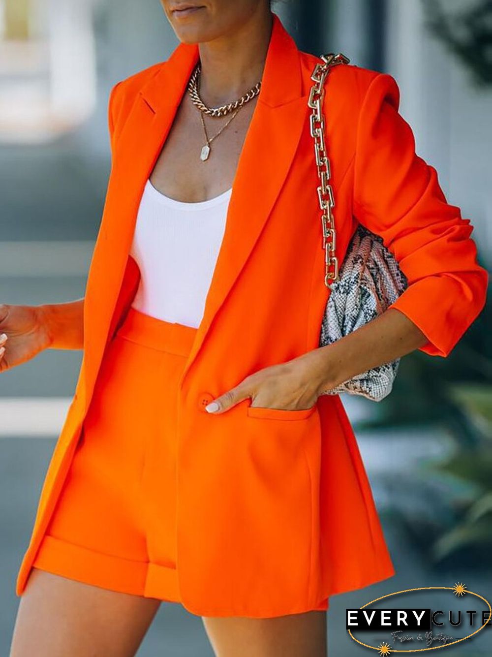 Spring Summer jacket shorts suit sexy temperament womens fashion casual lapel cardigan