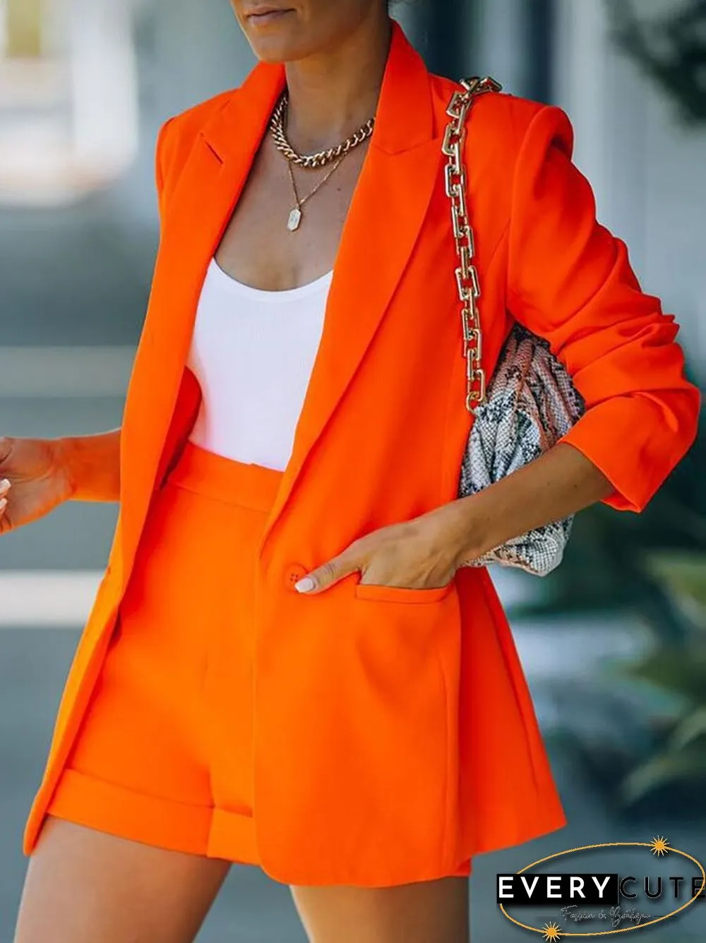 Spring Summer jacket shorts suit sexy temperament womens fashion casual lapel cardigan