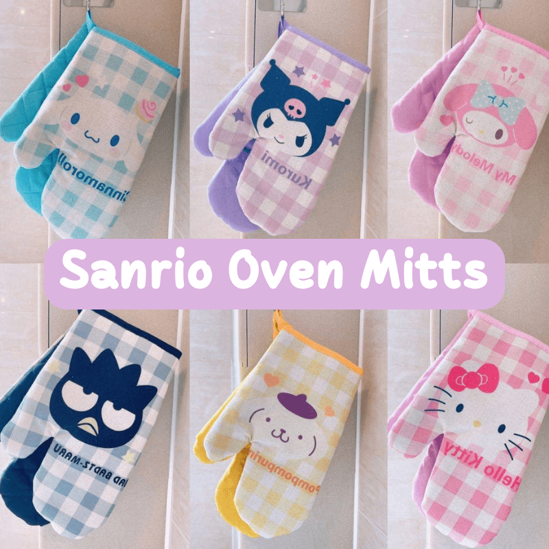 Sanrio Characters My Melody Kuromi Cinnamoroll Pochacco Heat Resistant Cooking Glove Oven Mitts A Cute Shop - Inspired by You For The Cute Soul 