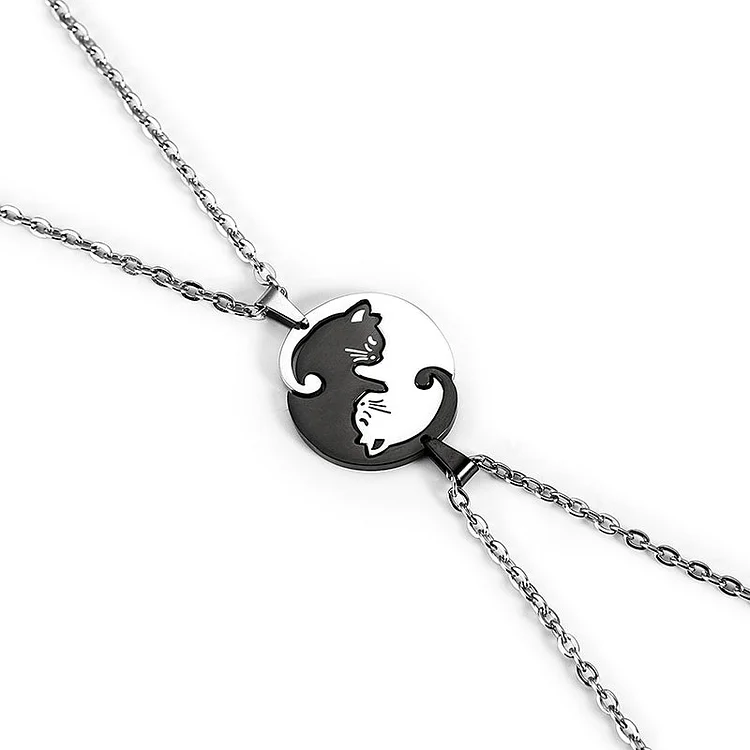 Cat Cuddling Couple Necklace