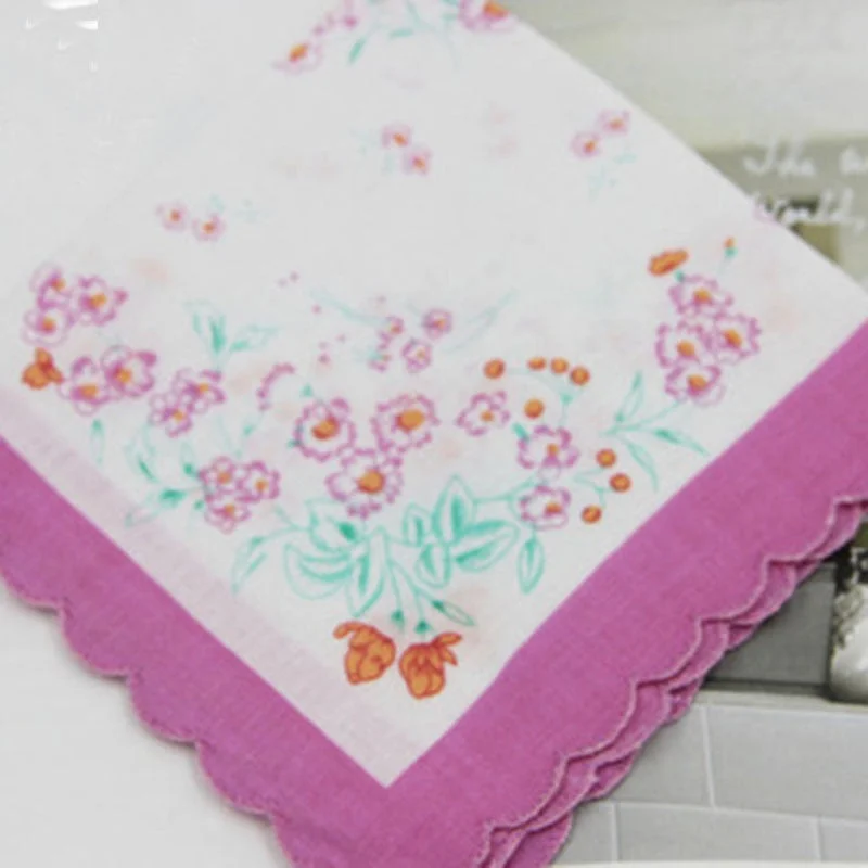 Handkerchiefs Women Printing Cute Square Towel Pocket Womens Elegant Simple Wipe Sweat Soft Cotton Trendy Casual Ladies 2020 New