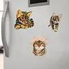 4PCS 2D/Flat Acrylic DIY Diamond Art Fridge Magnet Kit Bengal Cat Design DIY Art Fridge Magnet Refrigerator Sticker Magnetic Diamond Art Decor Refrigerator Mailbox Home Decoration DIY Crafts