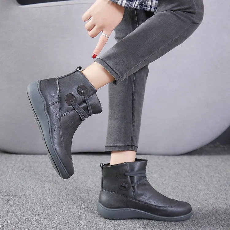 Women's winter Martin boots 2021 new retro and nude short boots plus velvet thick black thick-soled large size platform boots