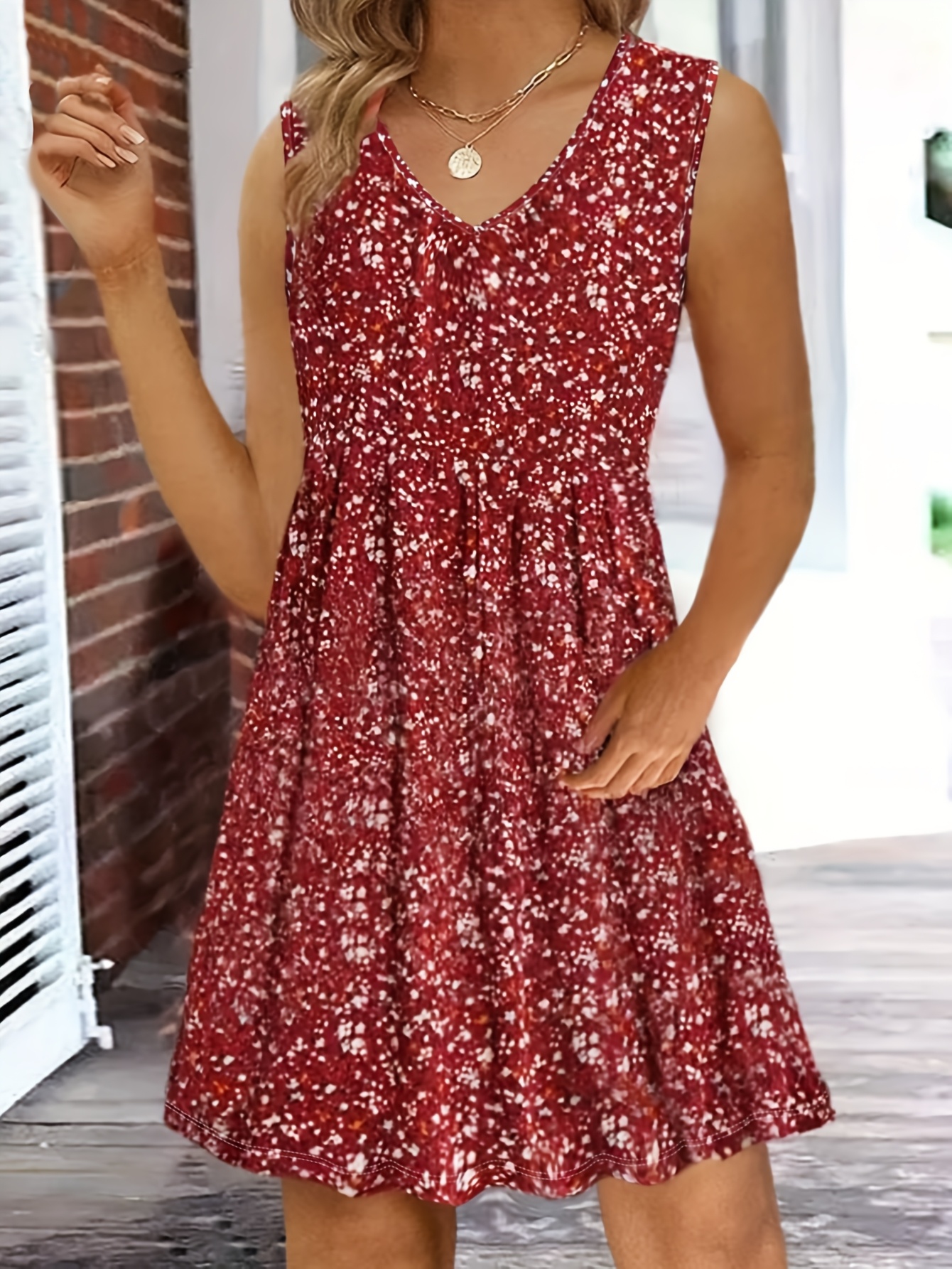 Spring And Summer Leisure Vacation Small Floral Elegant Vacation Style Women's Vest Dress