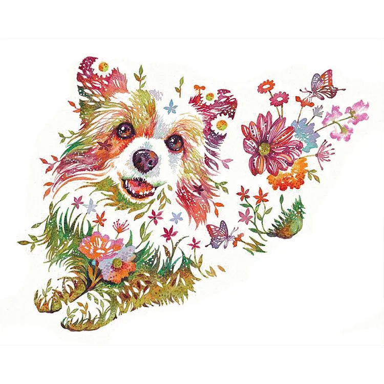 11CT 3 Strands Threads Counted Cross Stitch Kit - Lying Dog - 50*40cm