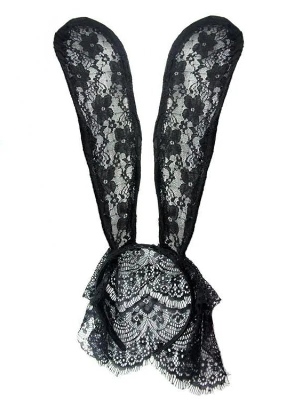 Bunny Ears Lace Party Mask Hair Hoop