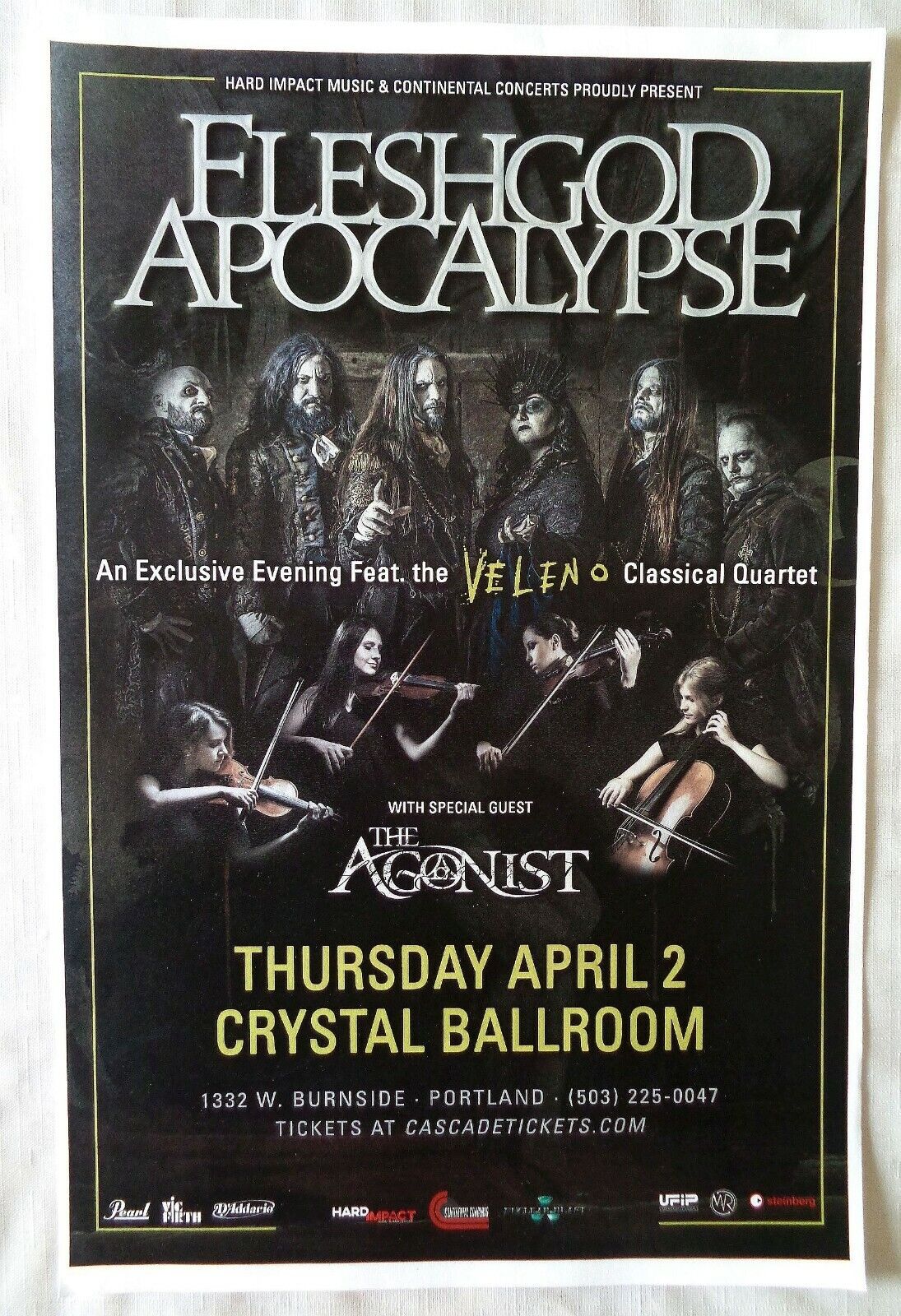 FLESHGOD APOCALYPSE 2020 Gig POSTER Portland Oregon Concert