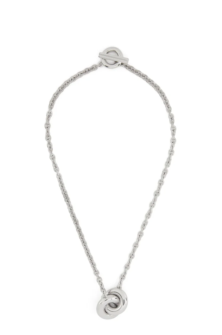 Silver Sweet Donut Single Chain Necklace