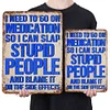 Warning Stupid People - Vintage Metal Tin Signs(12*16Inch) - Warning