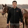 Men's Vintage Suede Stand Collar Jacket Baseball Collar Thin Jacket by Inlyline