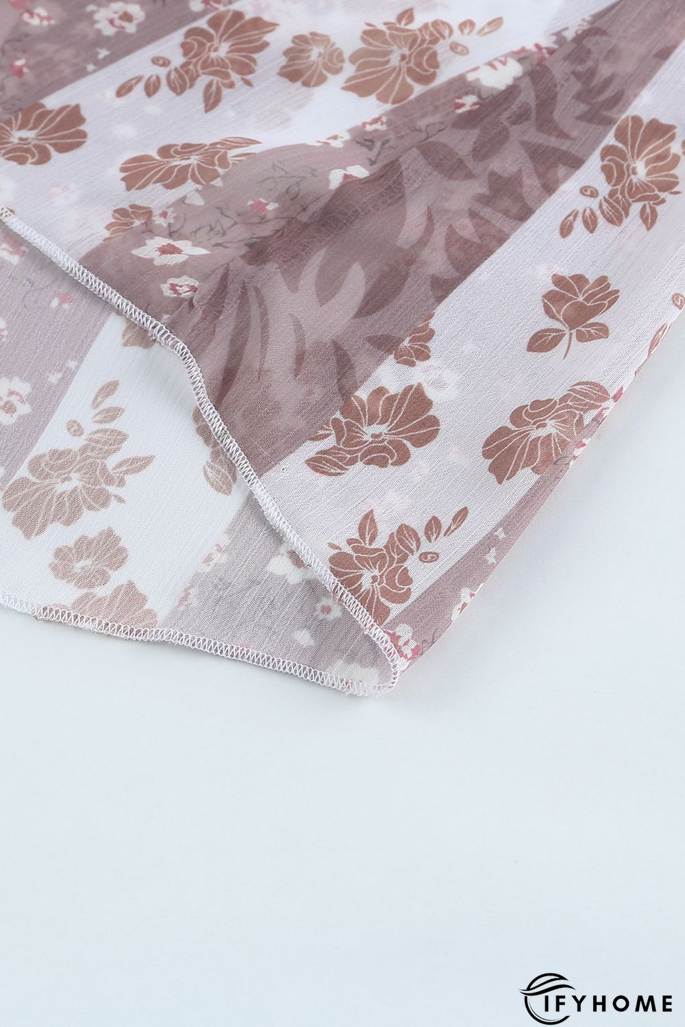 Multicolor Floral Print Frill Trim Smocked Spaghetti Strap Maxi Dress | IFYHOME