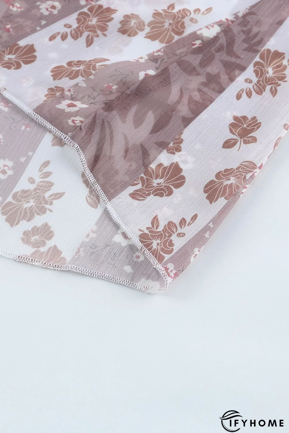 Multicolor Floral Print Frill Trim Smocked Spaghetti Strap Maxi Dress | IFYHOME