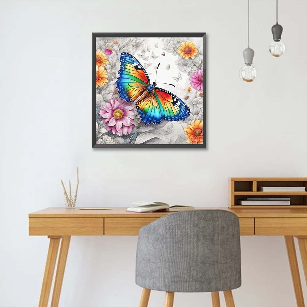 Diamond Painting - Full Round Drill - Butterfly(Canvas|30*30cm)