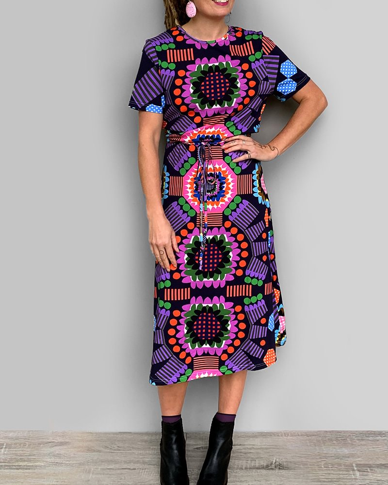Ladies Casual Print Versatile Dress