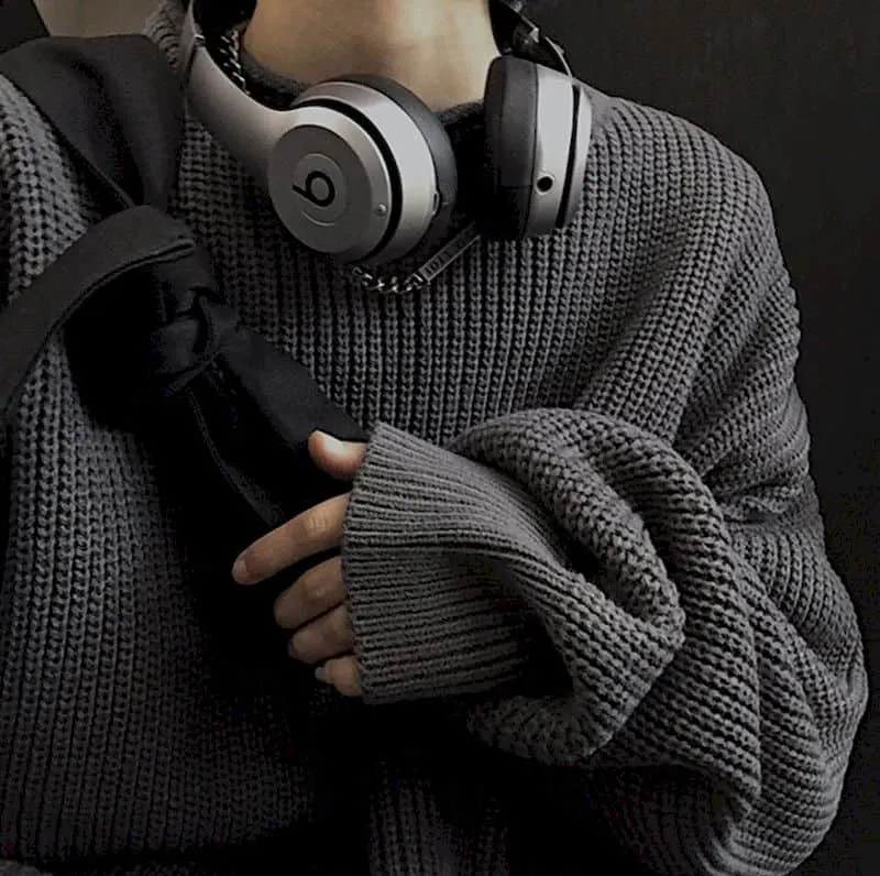 Lazy Couple Male  Harajuku Retro Trend Thick Line Sweater Solid Color Loose Oversize Top Autumn Winter Oversized Sweater