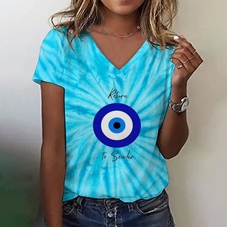 Women's Evil Eye Return To Sender Print T-Shirt