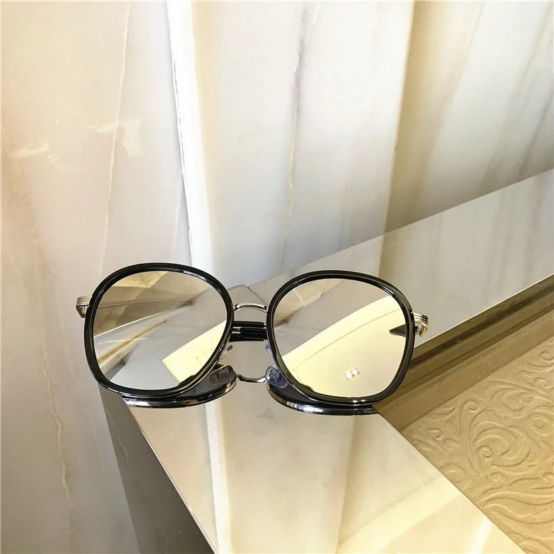 Vintage Luxury Oversize Sunglasses Metal Frame Grandient Shades Sun Glasses 2020 Summer