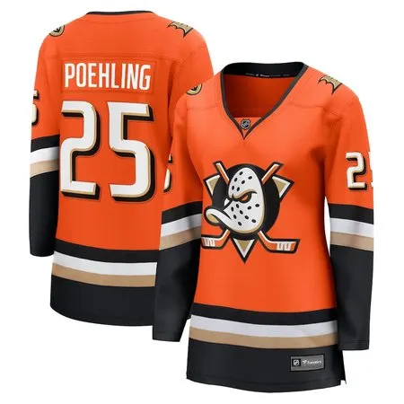 Women's Anaheim Ducks #25 Ryan Poehling Orange Home Player Jersey
