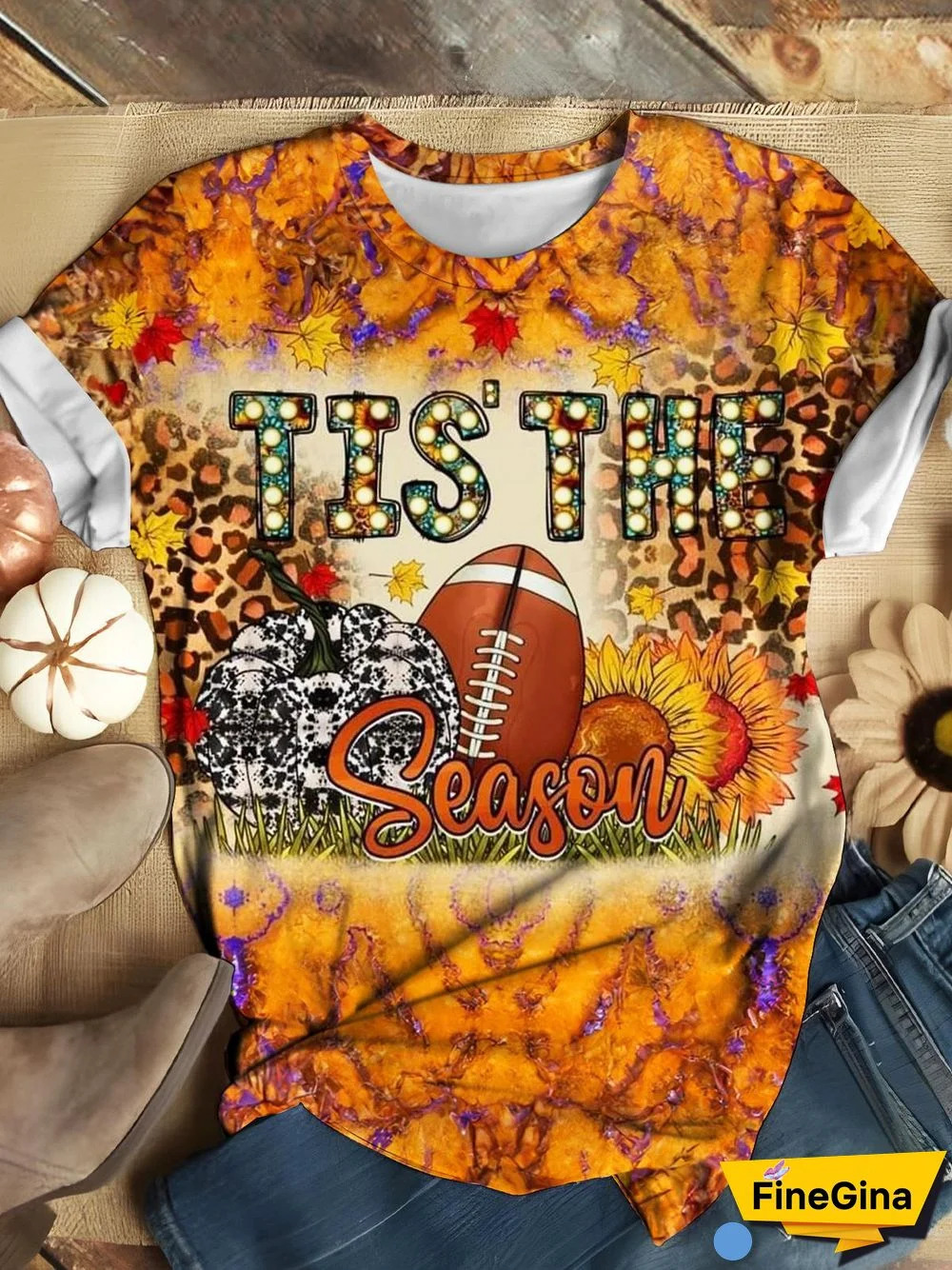 Tis' The Season Football Casual T-shirt