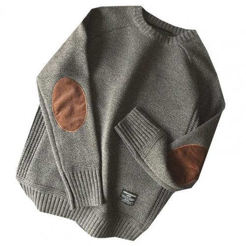 Men's Pullover Fashion Casual Loose Thick O-Neck Wool Knit Sweater