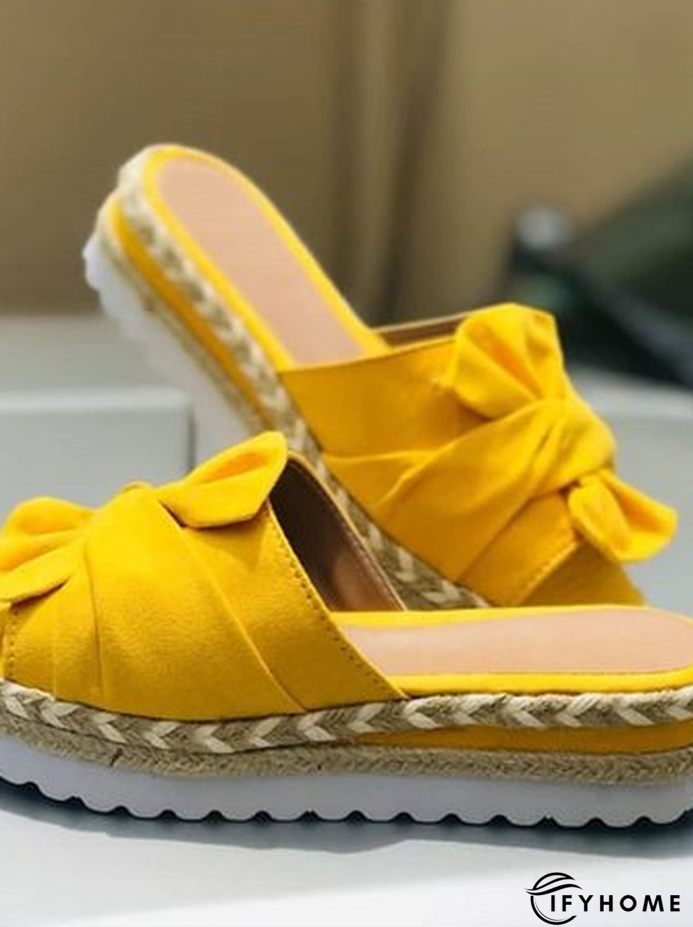 Women Casual Daily Comfy Bowknot Slip On Sandals | IFYHOME
